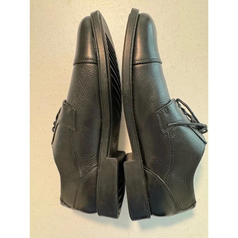 Belvedere Duke Black Leather Cap Toe Dress Shoes Size 11.5 D Office Career